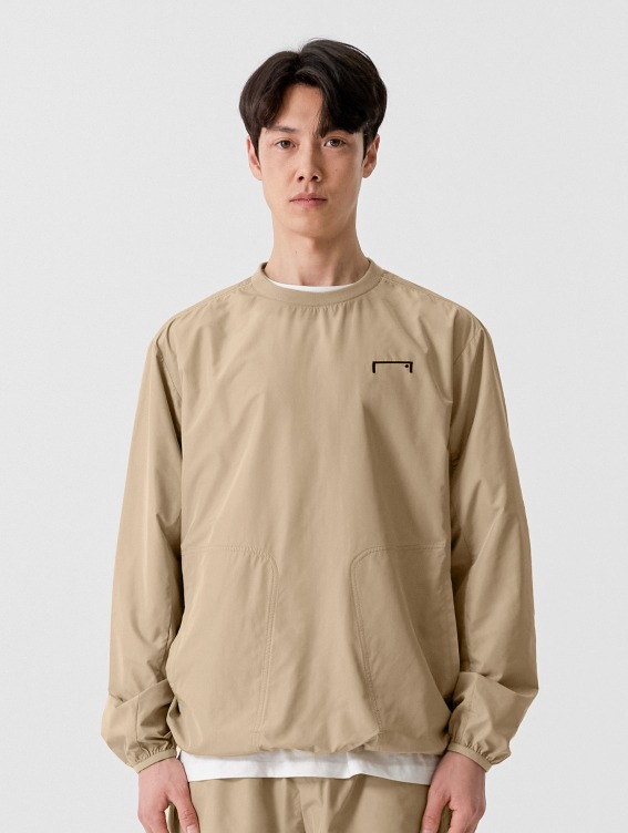 [MID SALE 40%] AIR THROUGH LONG SLEEVE WIND PULLOVER-BEIGE