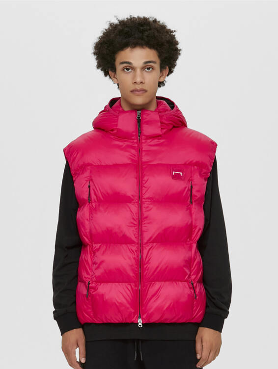 [SALE 30%] DETACHABLE HOODED PUFFER PADDING VEST-RED