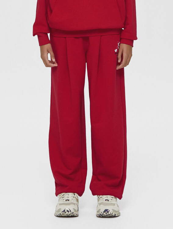 ESSENTIAL PAINTED WIDE PANTS-RED