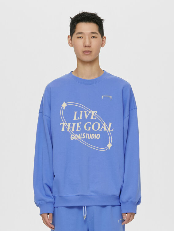 [SALE 30%] OVER FIT LIVE THE GOAL SWEAT-LIGHT BLUE