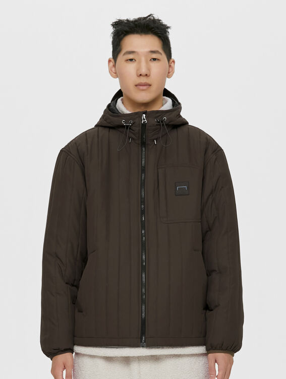 [SALE 30%] VERTICAL QUILTED JACKET-BROWN