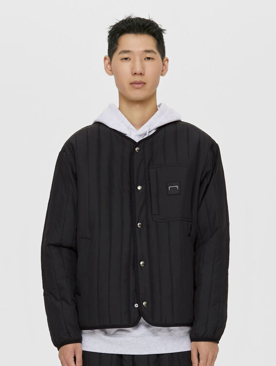 [SALE 40%] VERTICAL QUILTED CARDIGAN-BLACK