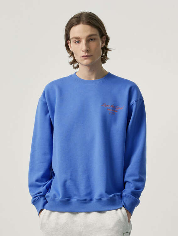 [MID SALE 20%] STACK LOGO SWEAT-BLUE