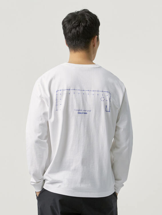 COMPLETE YOUR GOAL LONG SLEEVE TEE-WHITE