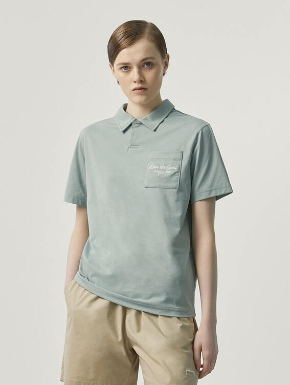 AIR DRY STACK LOGO POLO SHIRT-LIGHT KHAKI