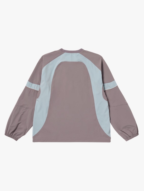 [PACE GOAL 10%] COLOR-BLOCK WOVEN PULLOVER-BROWN