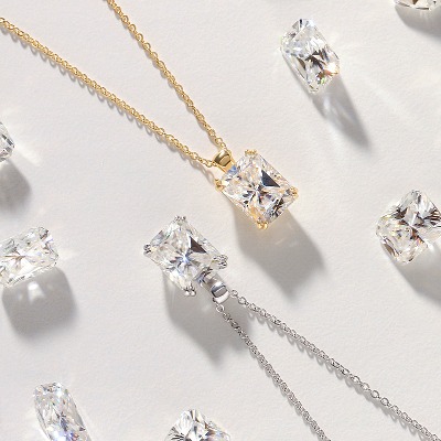 [므씨엘] 925 Silver 엘리시아 2.3캐럿 모이사 다이아몬드 목걸이