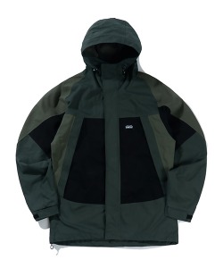 3 TONE HOODED PARKA FOREST GREEN