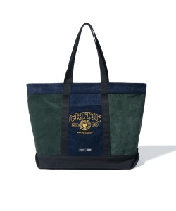 CODUROY COLOR BLOCK TOTE BAG FOREST GREEN