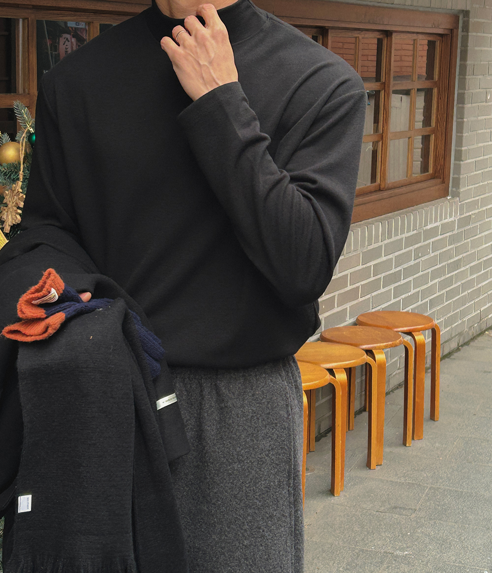 긴팔 티셔츠 모델 착용 이미지-S1L28