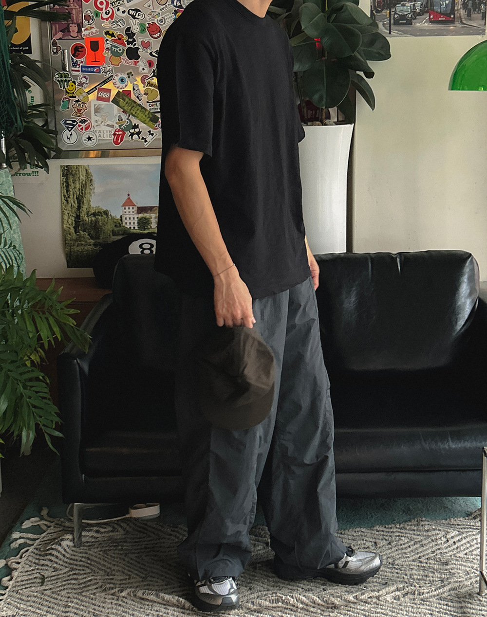 반팔 티셔츠 모델 착용 이미지-S1L108