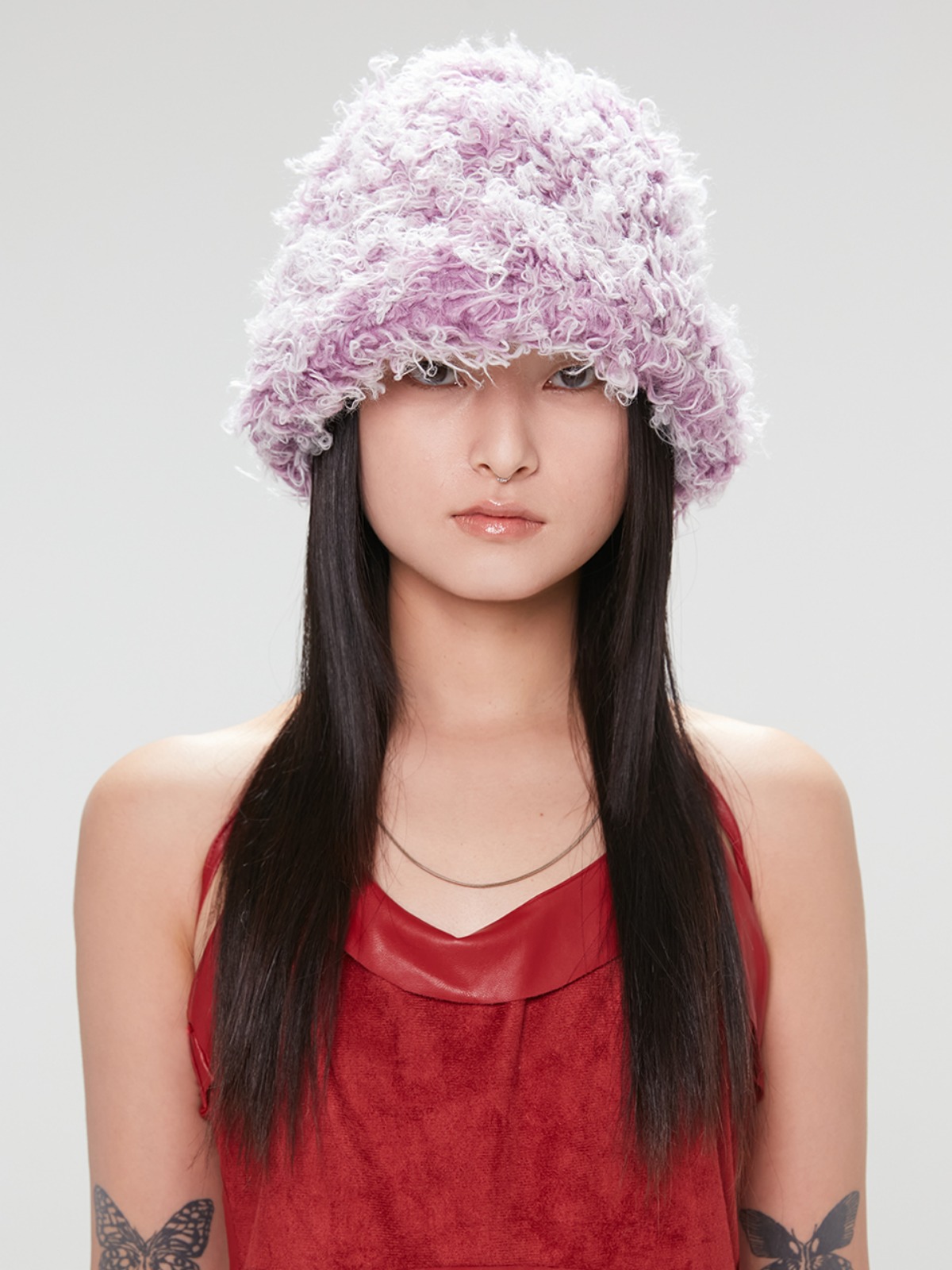 snow hat (purple hair)