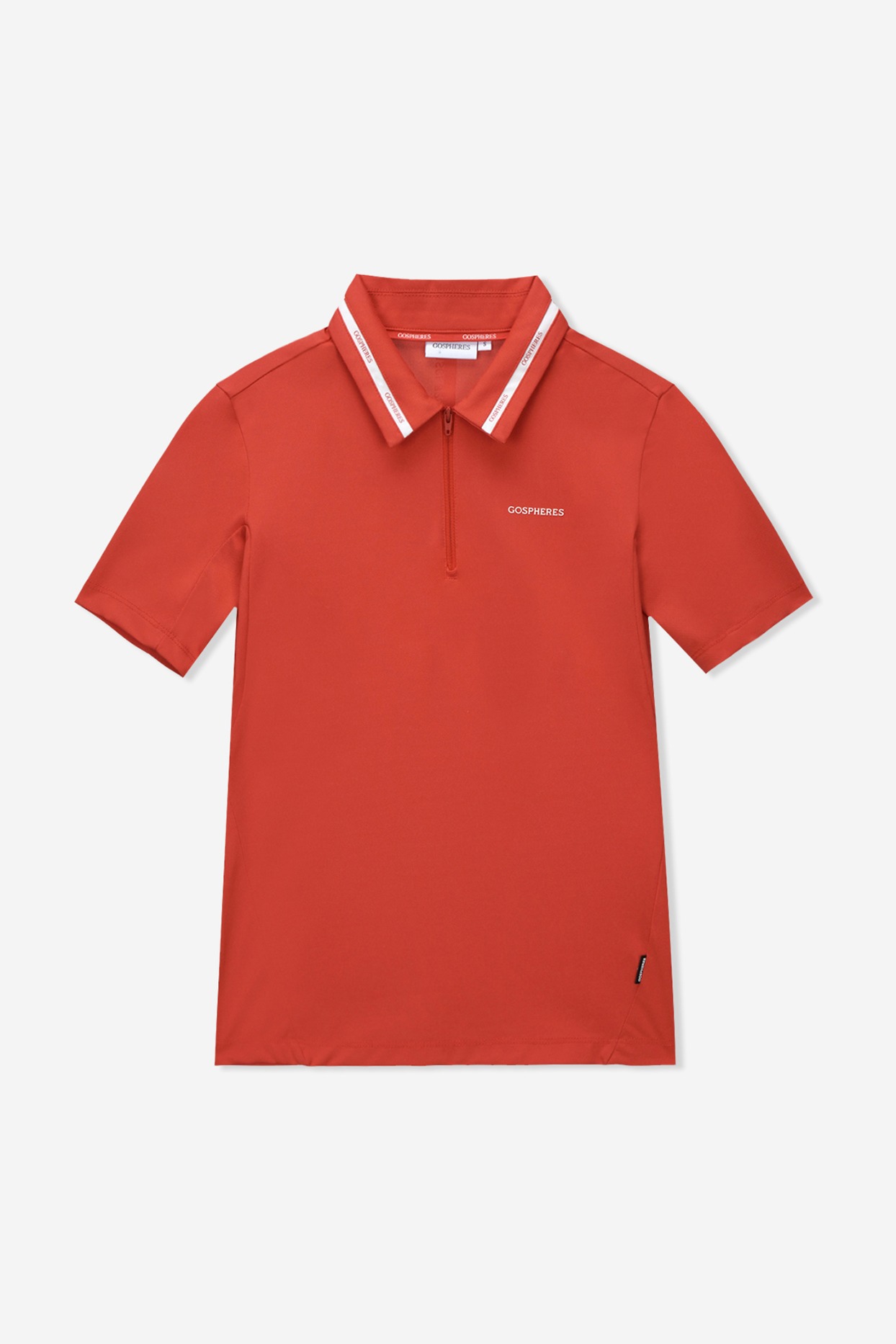 W LOGO TAPE COLLAR POLO T-SHIRT RED