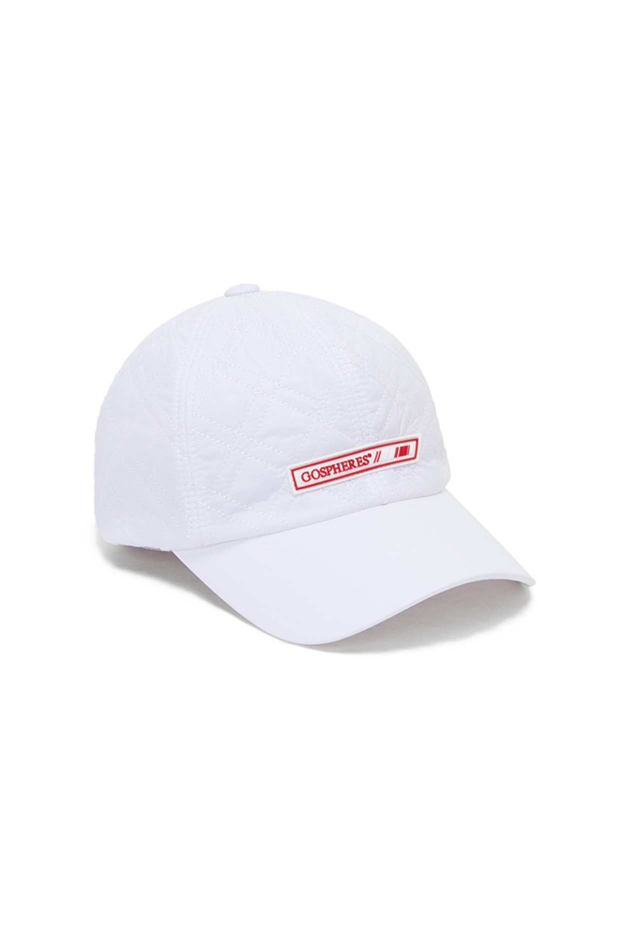 W LOGO PATCH QUILTED CAP WHITE