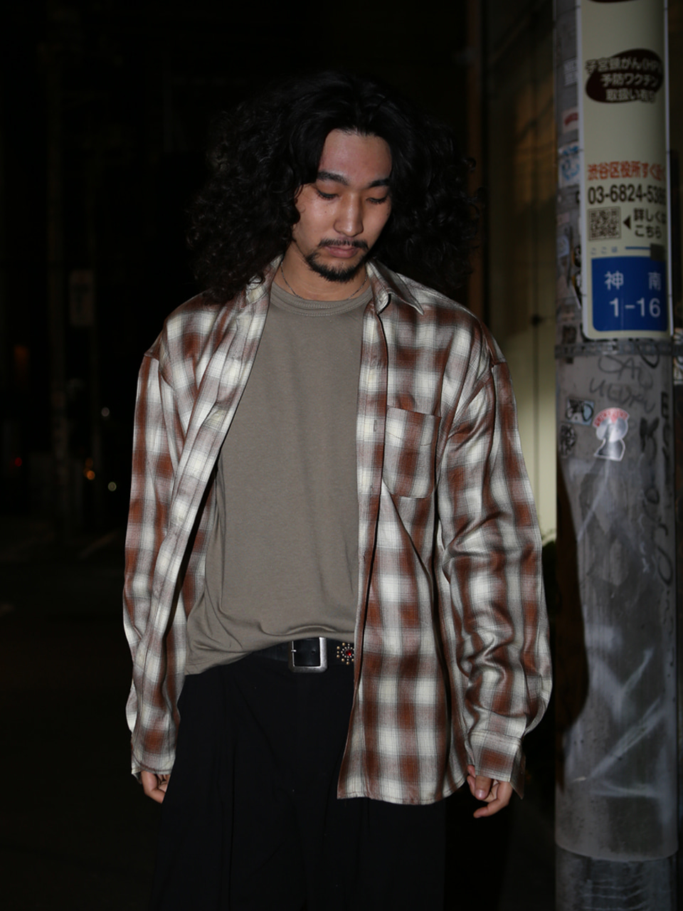 OVERSIZED FLANNEL CHECK SHIRT_BROWN - GOZER