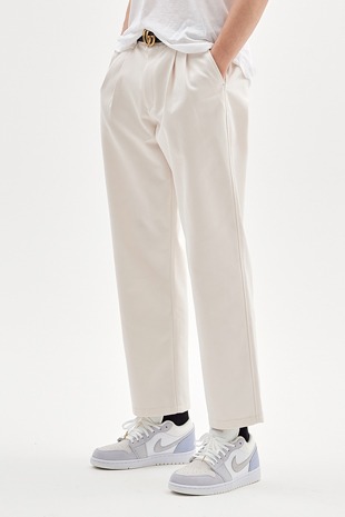 TWO TUCK CHINO PANTS_IVORY