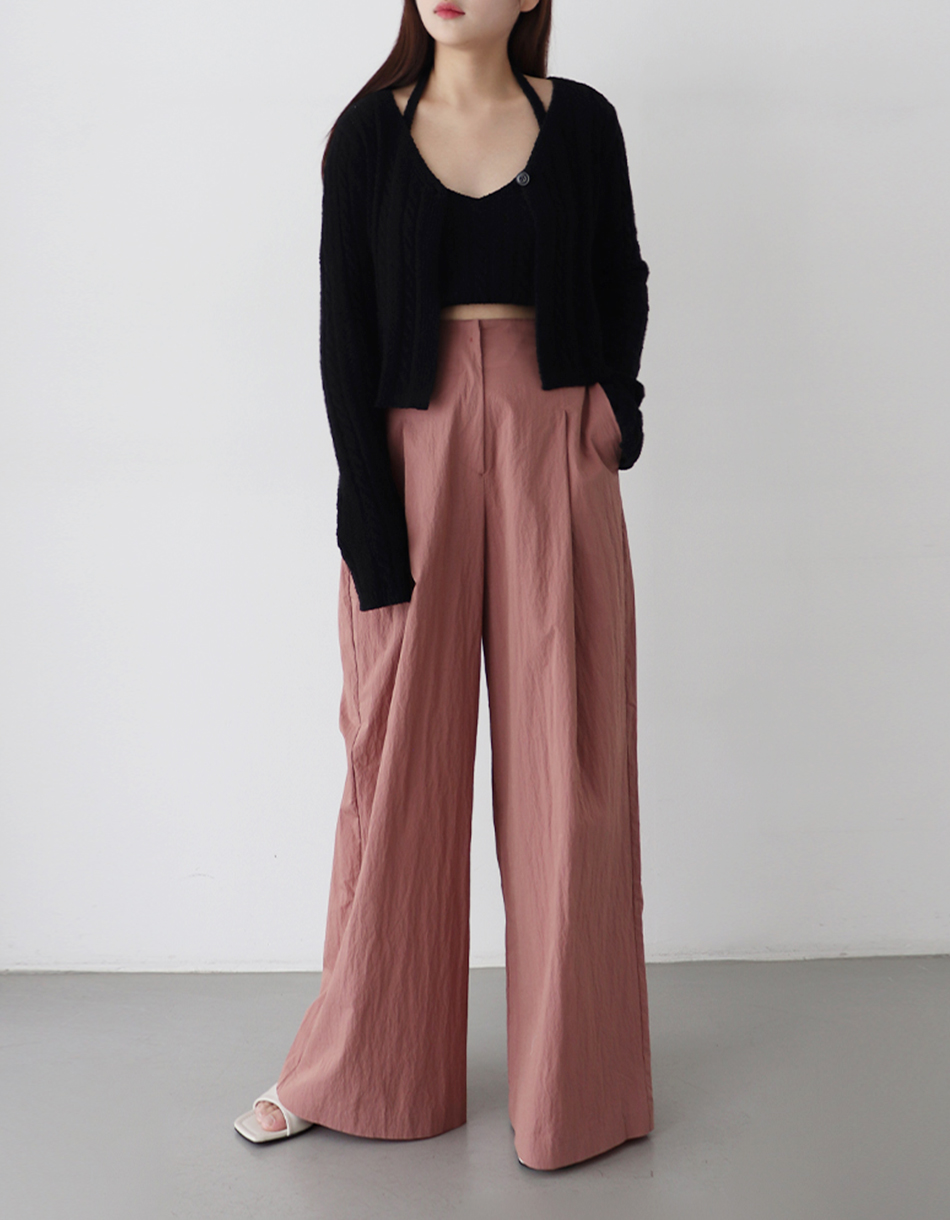 wide glossy pants