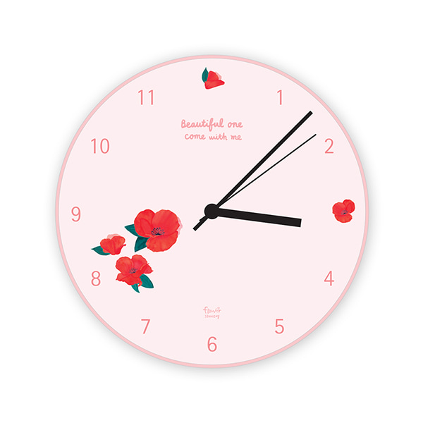 GRACEBELL Flower wall clock 01.Pink