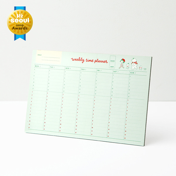 Hello Jane Weekly planner pad 05.Green(Time)