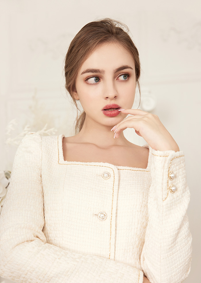 Irene Tweed Jacket (Ivory)