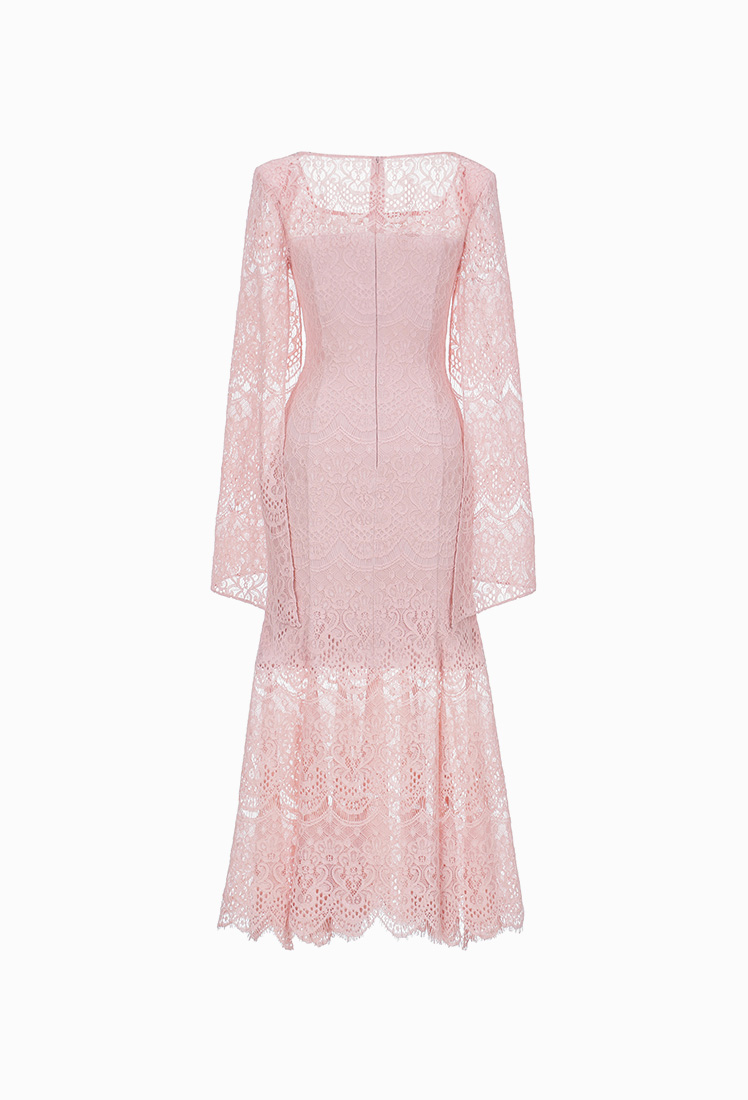 Layla Cape Lace One-piece (Pink)