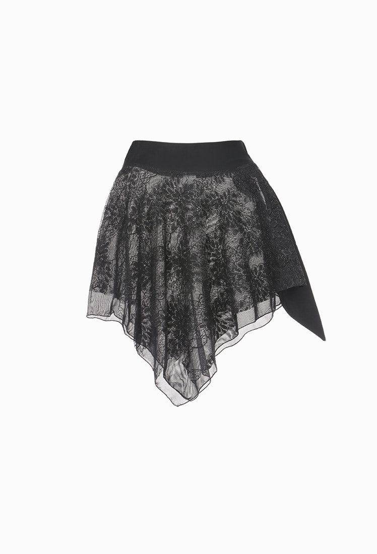 Emma Lace Wrap Skirt (Black)