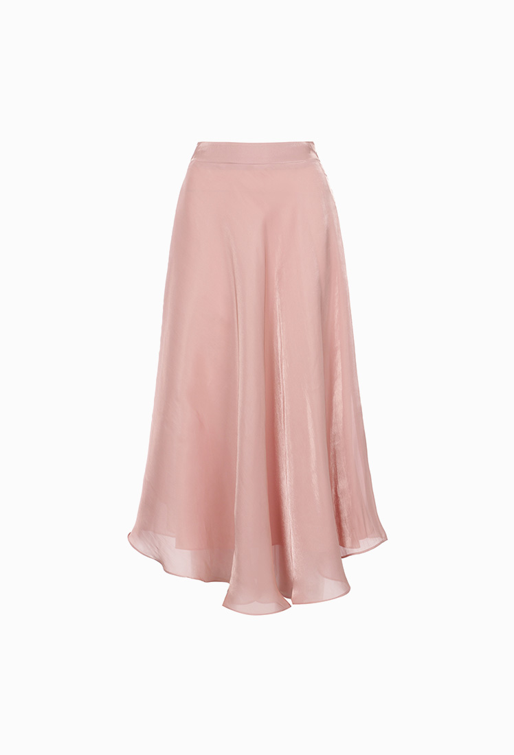 Daisy Satin Flare Skirt (Rose Pink)