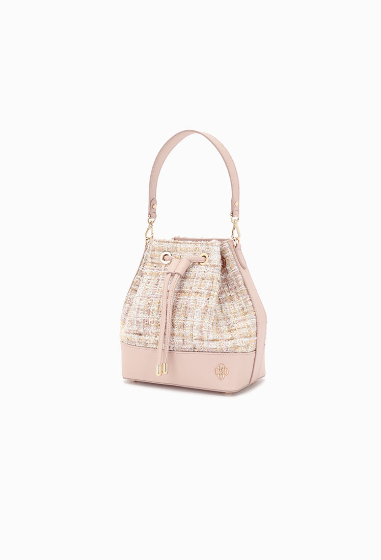 Grace Tweed Bucket Bag (Pink)