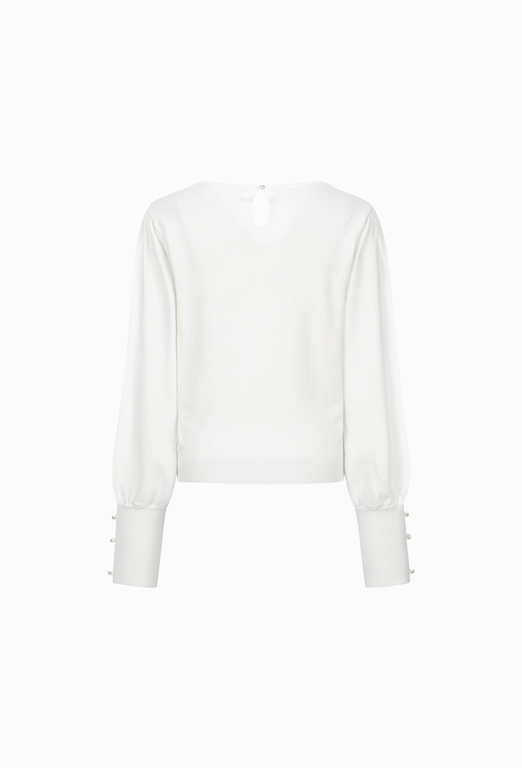 Abel Square Neck Knit Top (Ivory)