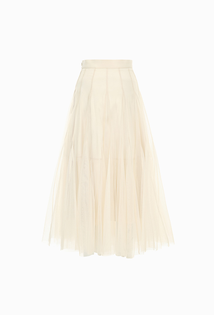 Etoile Banding Sha Skirt (Cream Beige)