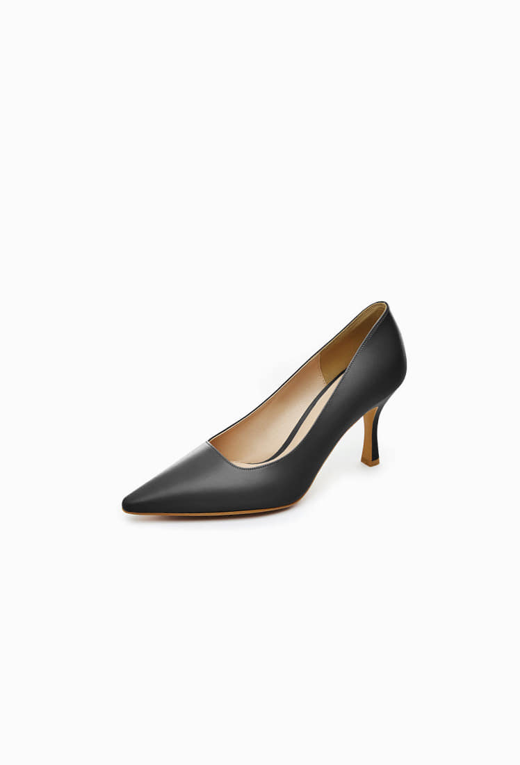 Grace Leather Heel (Black)