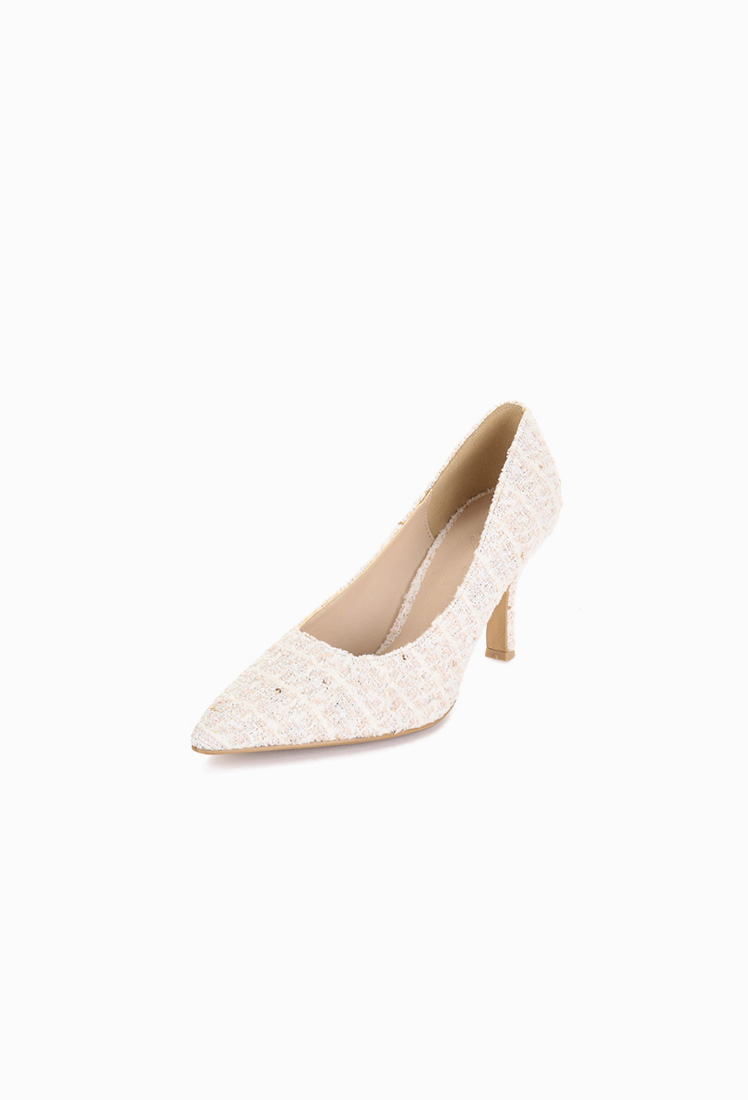 Grace Tweed Heel (Ivory)