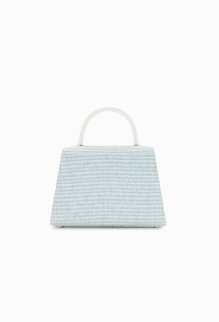 Grace Plie Tweed Middle Bag (Sky Blue)