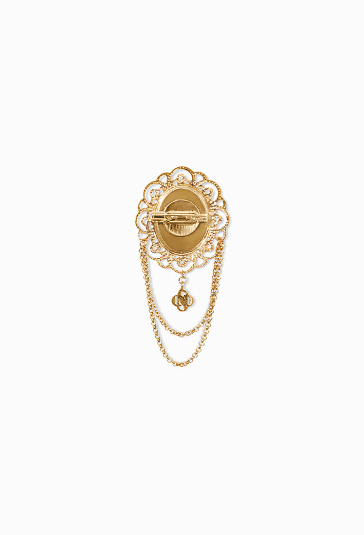 Pearl Chain Brooch (Gold)