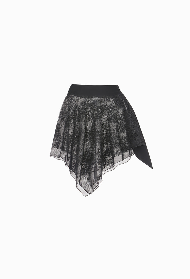 Emma Lace Wrap Skirt (Black)