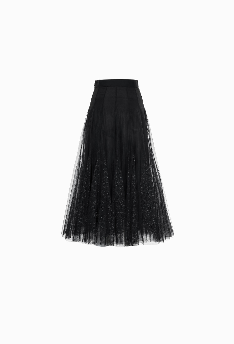 Etoile Banding Sha Skirt (Black)