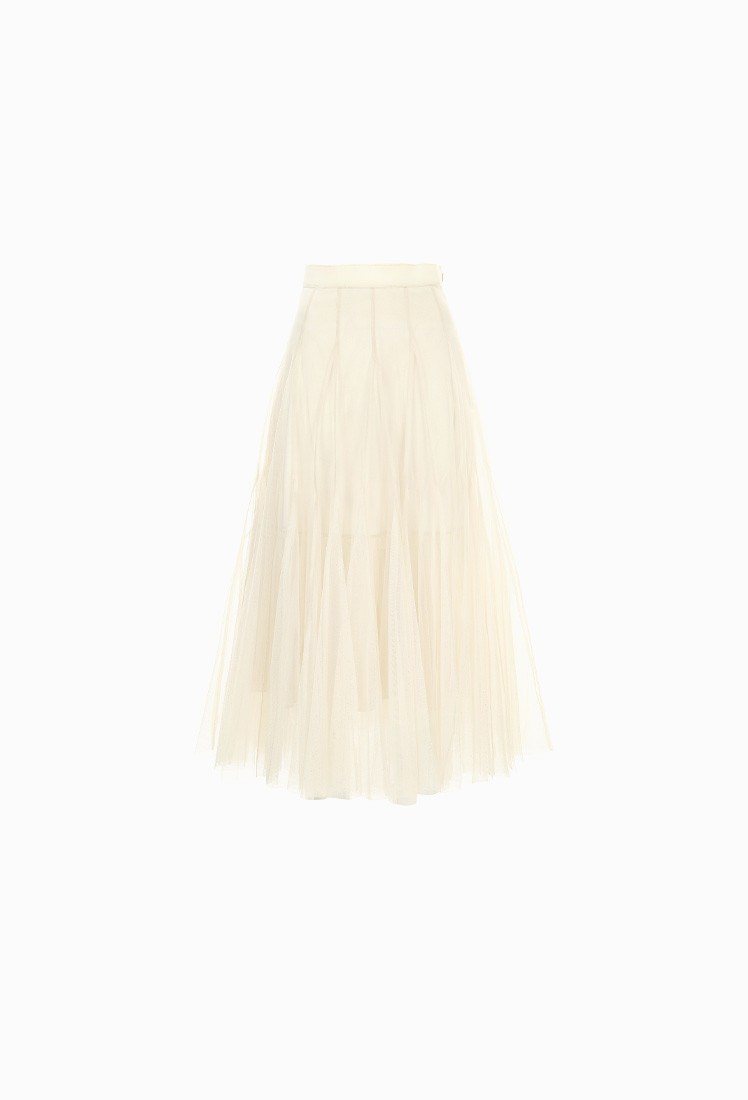 Etoile Banding Sha Skirt (Cream Beige)
