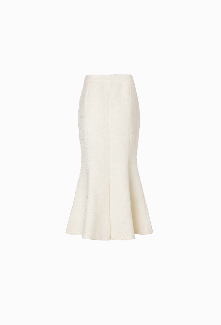 Bianca Tweed Skirt (Cream) - GRACE U