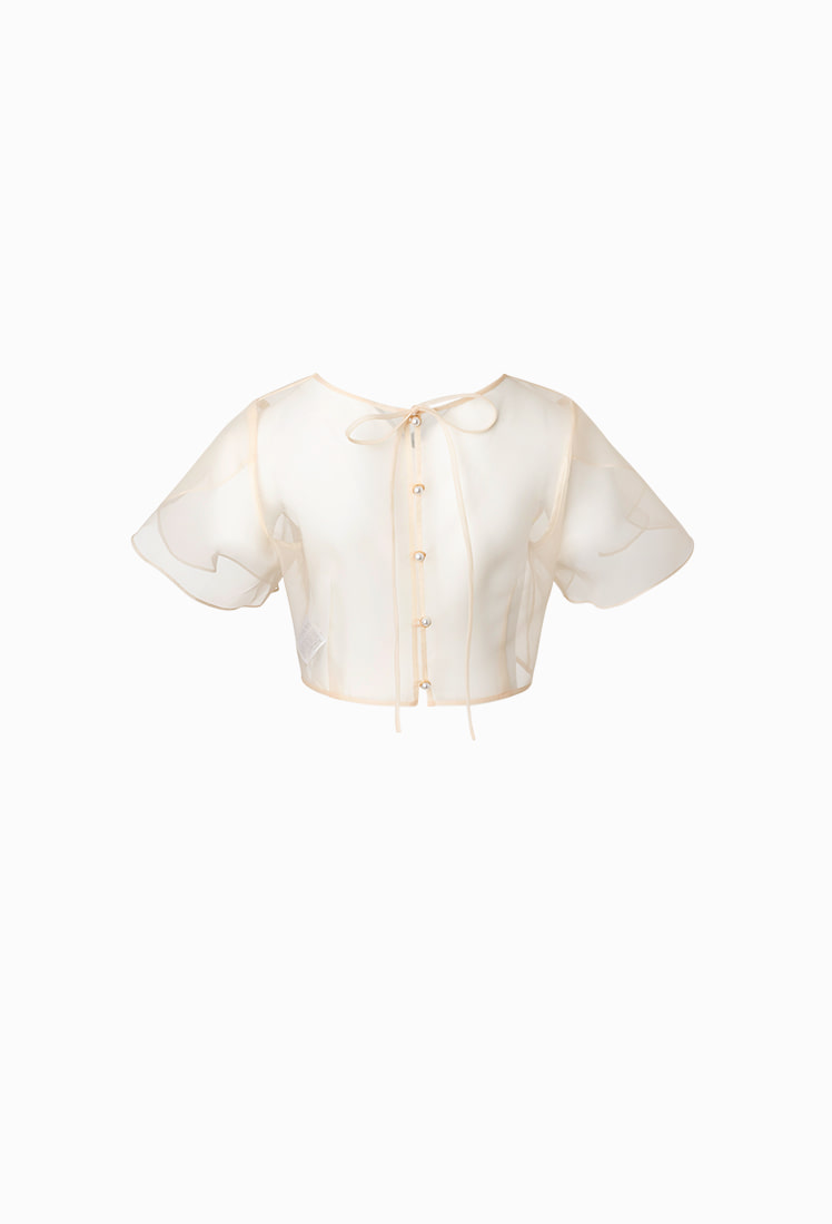 Orb Organza Blouse (Cream) - GRACE U