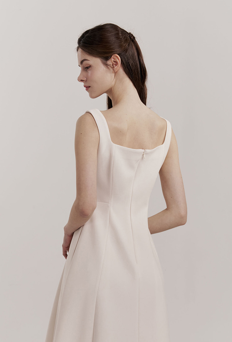 【GRACE U】Marina Ribbon One-piece Marina Ribbon One-piece (Beige) - GRACE U