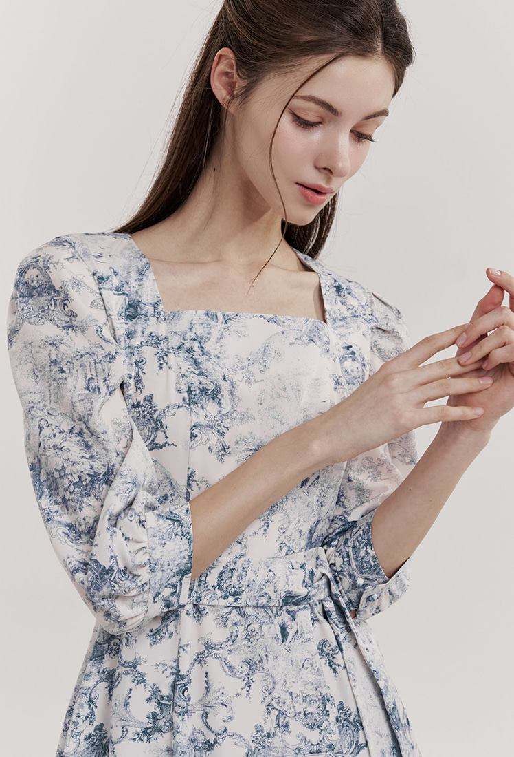 Stila Toile One-piece (Blue)★バカンスルック★[Grace U] Stila Toile One-piece (Blue) - GRACE U