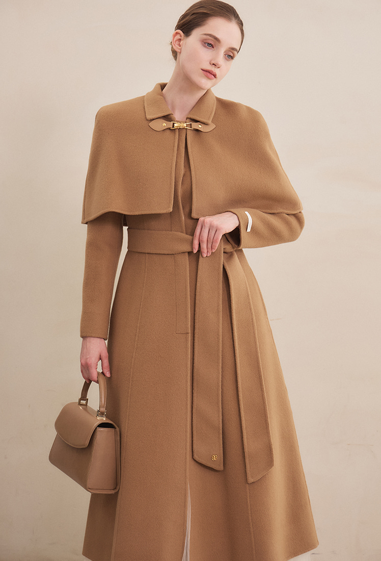 Maylin Cape Coat (Camel) - GRACE U