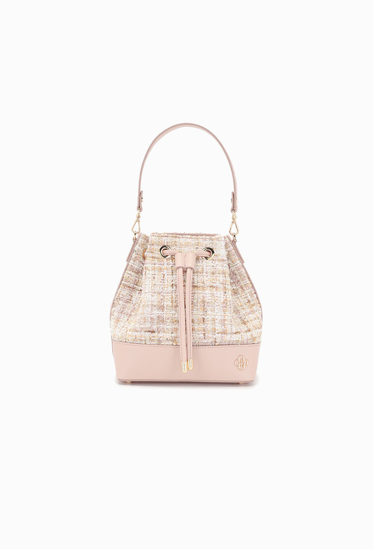 Grace Tweed Bucket Bag (Pink)