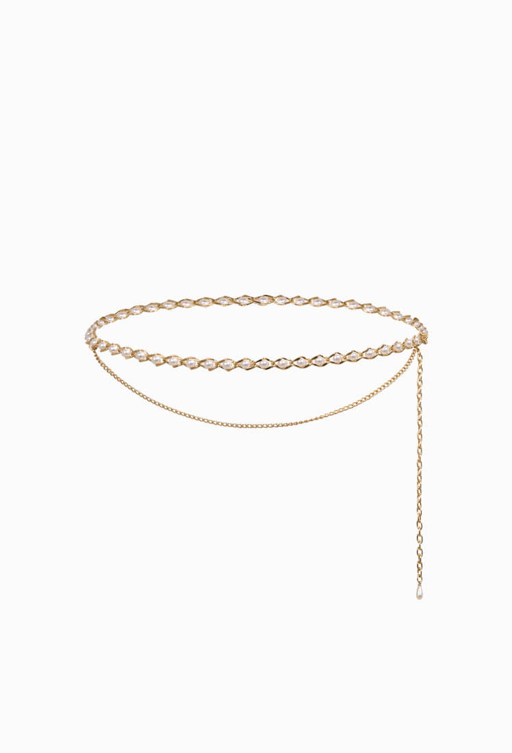 Pearl Double Chain Belt (Gold)