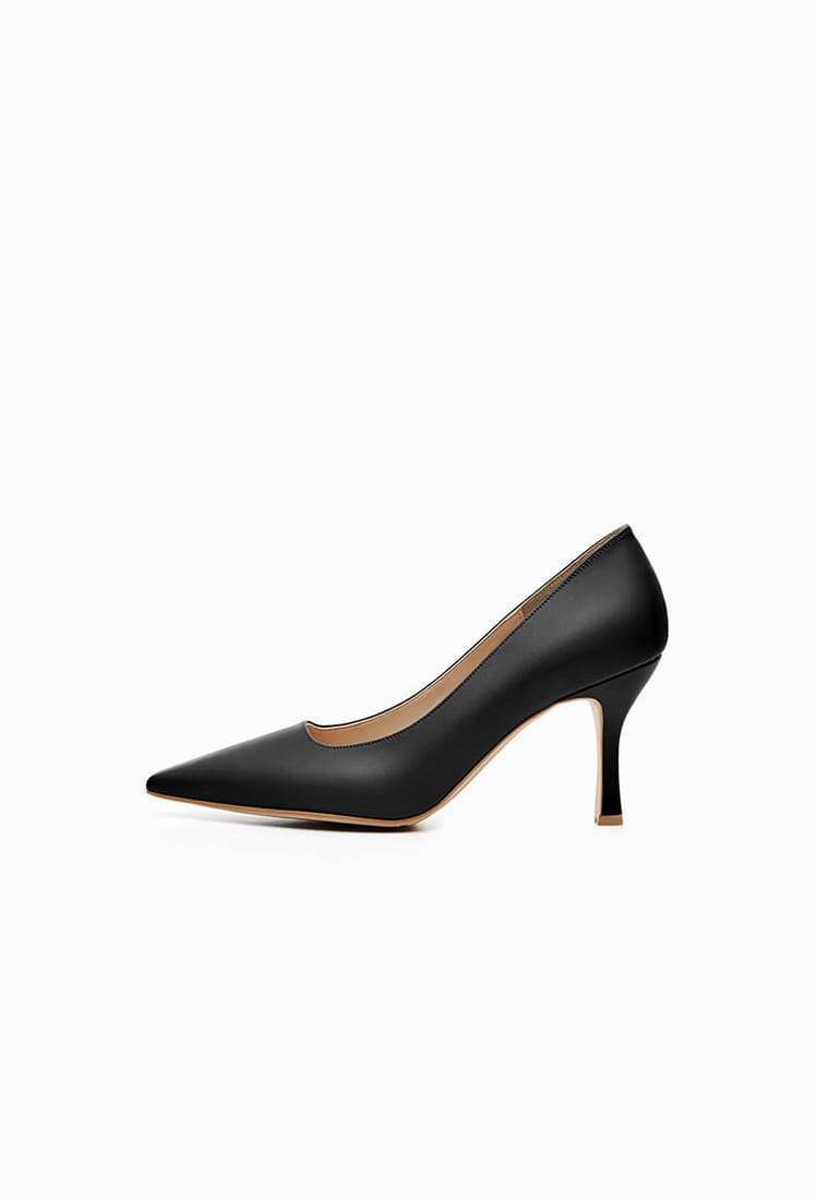 Grace Leather Heel (Black)