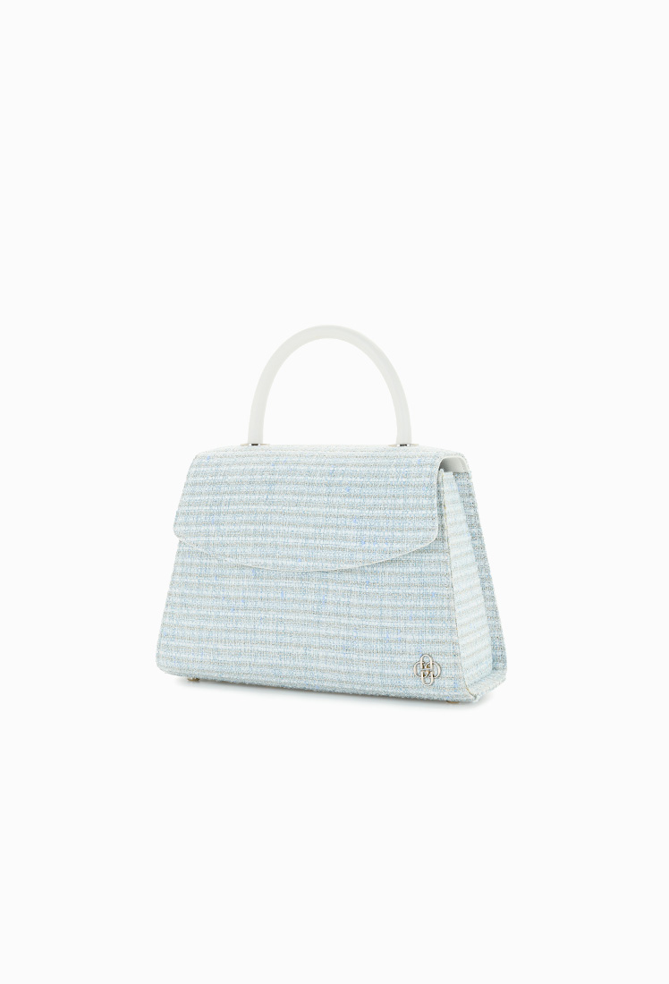 Grace Plie Tweed Middle Bag (Sky Blue)