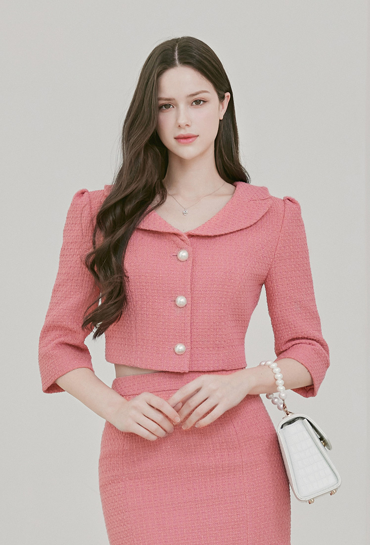 Kylie Tweed Jacket (Pink)