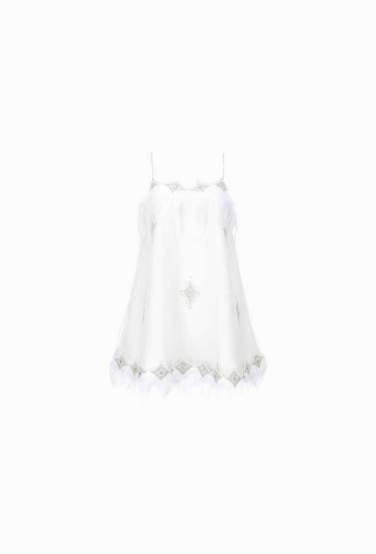 Angela Wedding Mini Dress (White)