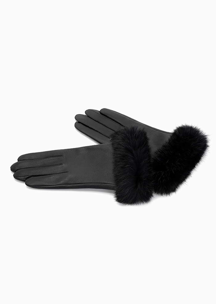 Bastille Fur Patch Gloves (Black)