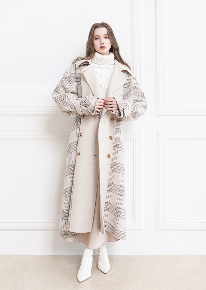 Overfit Check Trench Handmade Coat